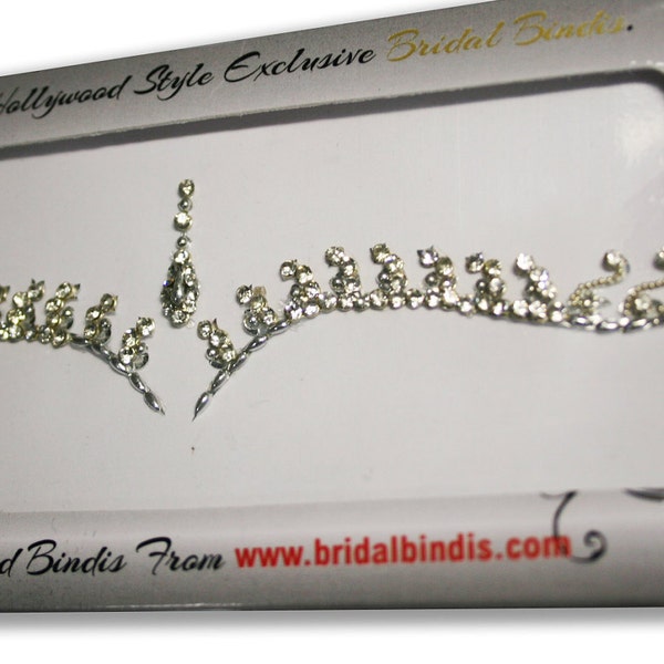 Bridal Bindi Silver Makeup Rhinestone Crystal Bindis for Third Eye.