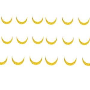 30 Gold Crescent Moon Bindis from Bindi Collections.
