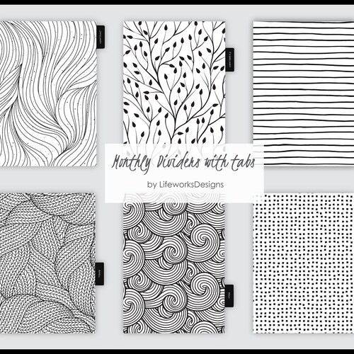 Calendars &amp; Planners Textures Quotes Printable A5 BLACK and WHITE ...