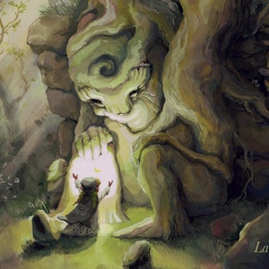 Always Good to See You Again, art print giclee, fairy art nature forest spirit