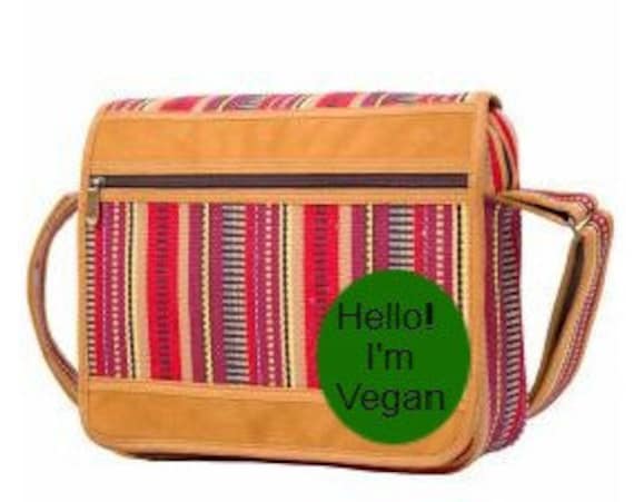 Boho Hippie Vegan Multiple Pockets Shoulder Bag Stripes Cross Body Bag Satchel Multi