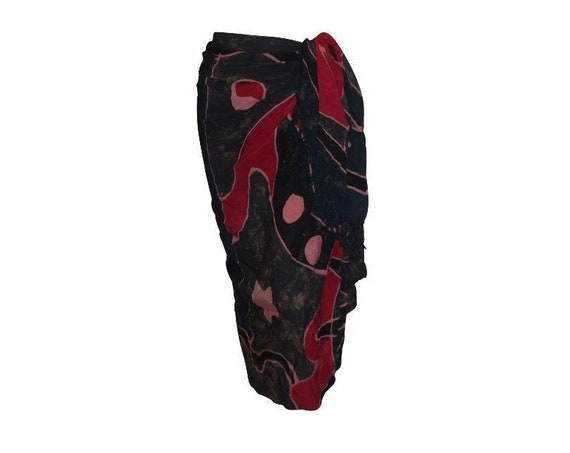 Boho Abstract Hand Printed Sarong Hippie Tasselled Wrap Around Tie Skirt P213