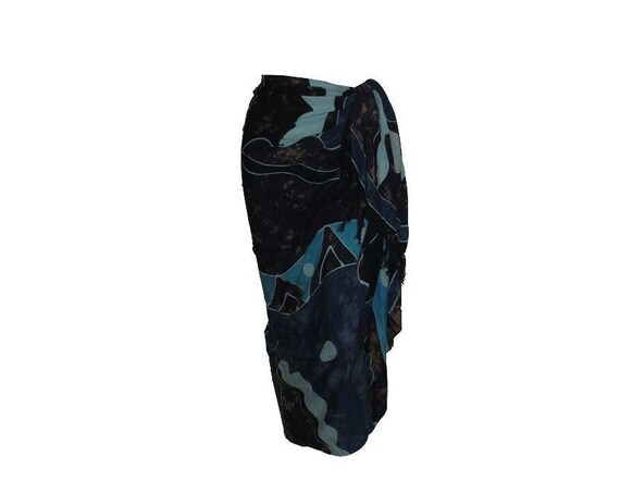 Boho Abstract Hand Printed Sarong Hippie Tasselled Wrap Around Tie Skirt P190