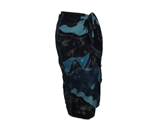 Boho Abstract Hand Printed Sarong Hippie Tasselled Wrap Around Tie Skirt P191