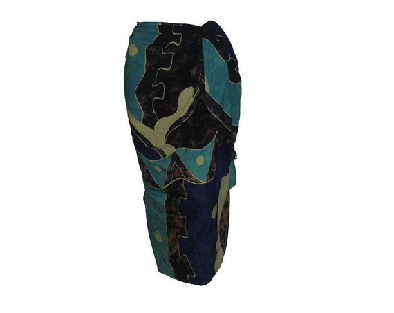 Boho Abstract Hand Printed Sarong Hippie Tasselled Wrap Around Tie Skirt P193