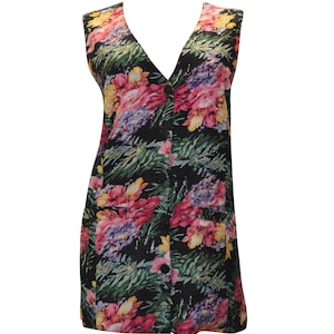 Boho  vintage style floral print long button up waistcoat up to size 14