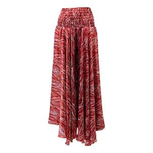 Recycled Sari Retro Style Culotte Pants Floral Flared Trousers Free Size 8-22 P48