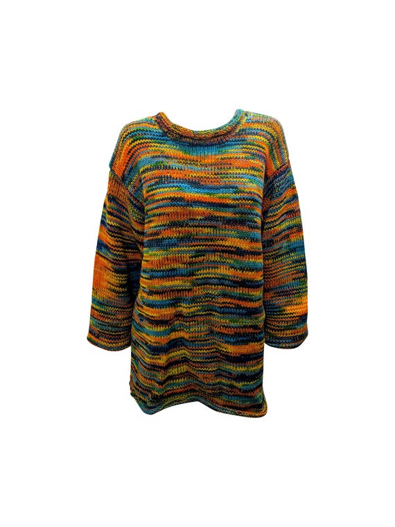 100% Wolle Grobstrick-Pullover Übergröße Unisex Lange Ärmel