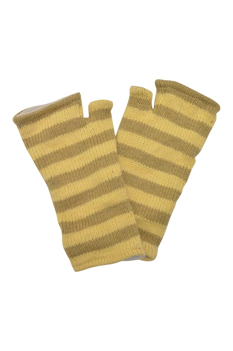 Handmade Knit 100 Wool Winter Striped Fingerless Hand Warmers Etsy UK