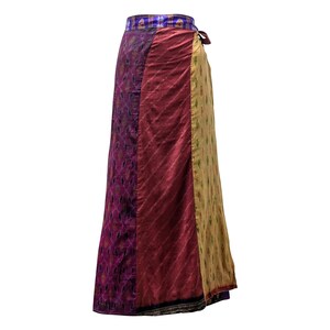 Boho Upcycled Wrap Around Skirt Funky Patchwork  Maxi Sarong Free Size up to 18 P206