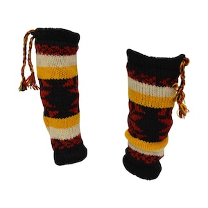 Winter 100% Wool Wide Leg Warmers Hand Knit Warm Chic Comfy Fleece Lined P2