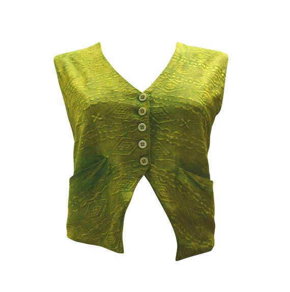 Boho hippie aztec vintage style embroidered front pocket short waistcoat up to size 12
