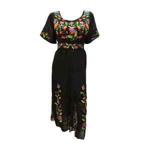 Robe de soirée brodée florale Boho, panneaux en dentelle, robe Midaxi Fit flare M L/XL