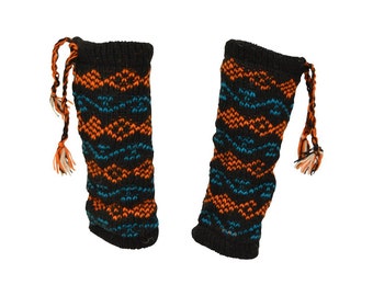 Winter 100% Wool Wide Leg Warmers Hand Knit Warm Chic Comfy Fleece Lined P3