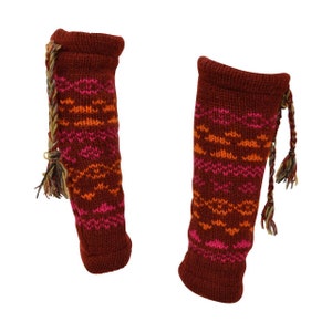 Winter 100% Wool Wide Leg Warmers Hand Knit Warm Chic Comfy Fleece Lined P8