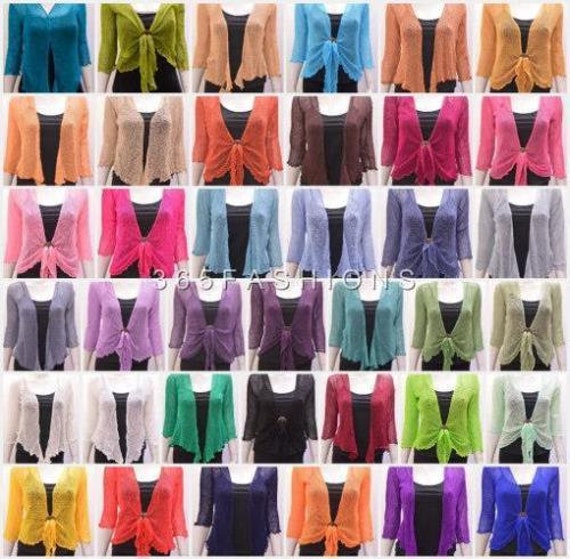 Plus Size Boho Knit Shrug Chic Crochet style Cardigan onesize 14 16 18 20