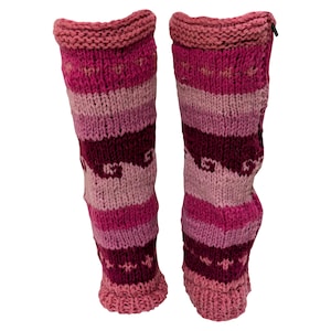 Hand Knit Wool Leg Warmers: Fleece Lined Winter Wear