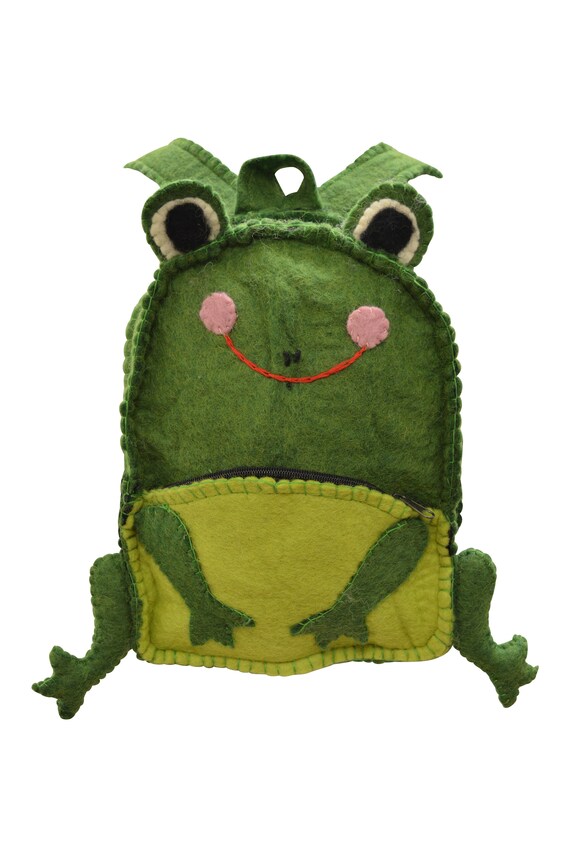 Mochilas recicladas hechas a mano Bolsos funky con personajes de animales de fieltro para ninos Etsy Mexico