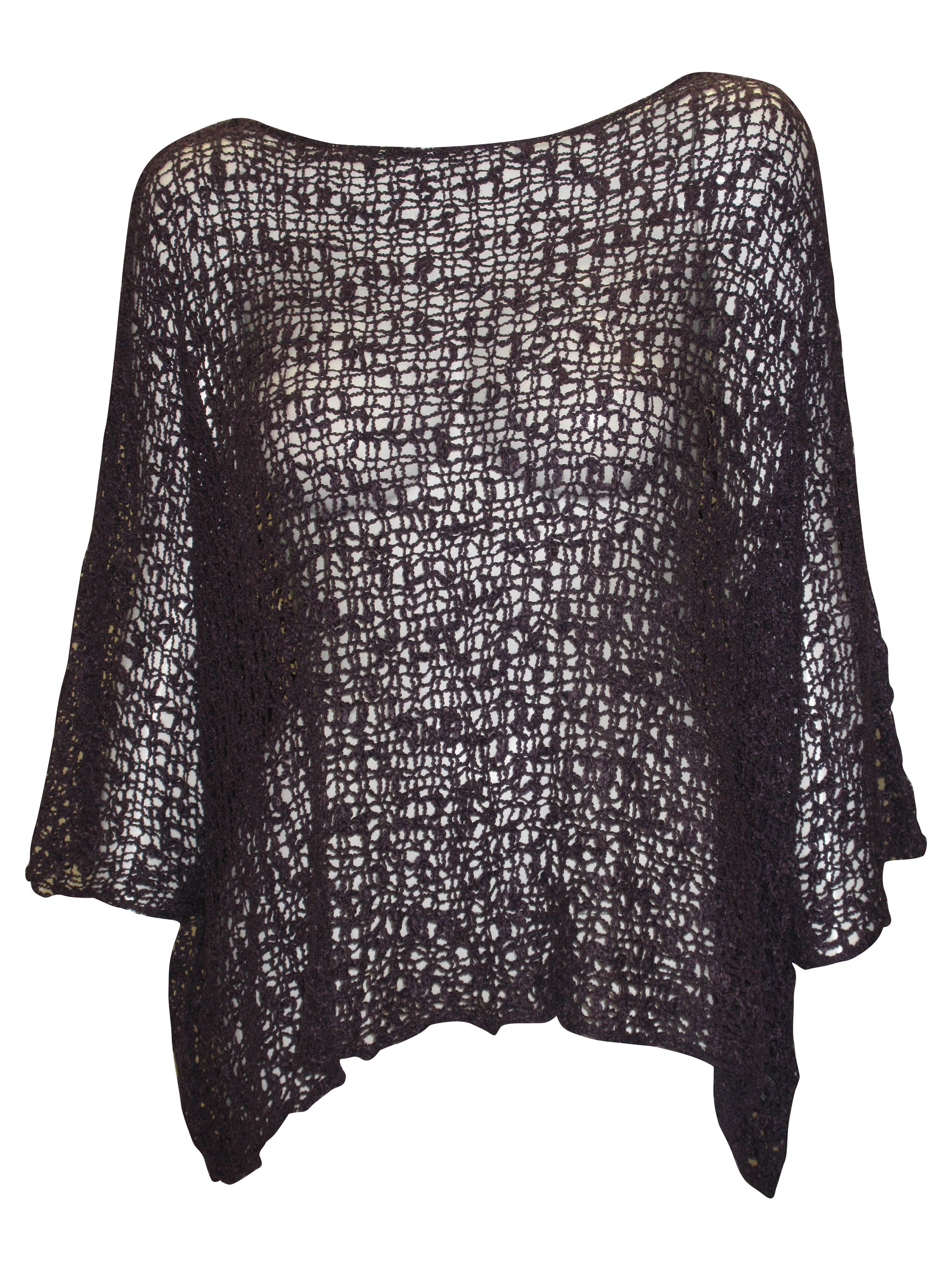 Womens Crochet Oversized Knit Top Batwing Boho Cover up Free - Etsy UK