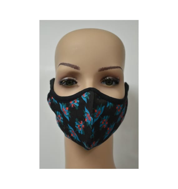 Handmade Organic Cotton Recycled Reusable Face Masks Paisley Print Sustainable Fabric Reversible Covering Below Cost