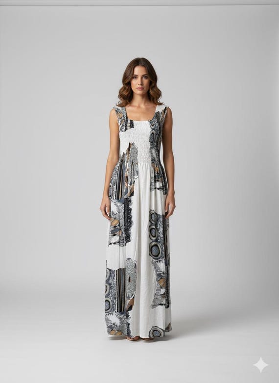 boho dress size 22 SCOMCHIC Plus Size Summer Boho Dresses Spaghetti Strap Sleeveless Casual Sundress Smocked Flowy Slit Beach Maxi Dress Black at Amazon Women's Clothing store