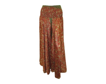 Recycled Retro Style Culotte Pants Floral Flared Trousers Free Size 8-22 P55