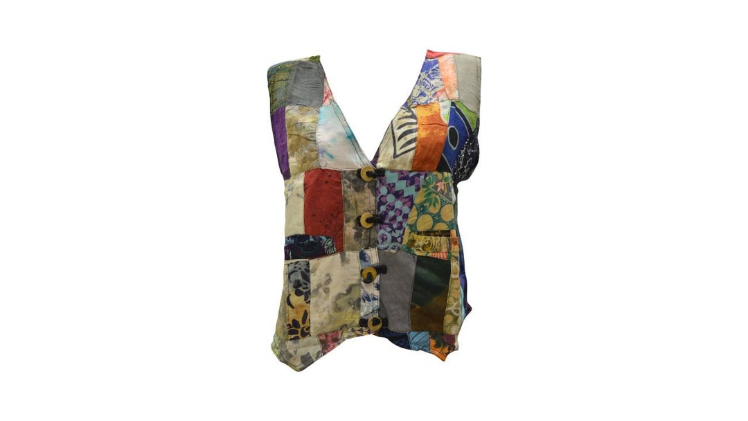 Whimsical Boho Waistcoat Vest (M)