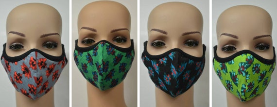 Handmade Organic Cotton Recycled Reusable Face Masks Paisley Print Sustainable Fabric Reversible Covering