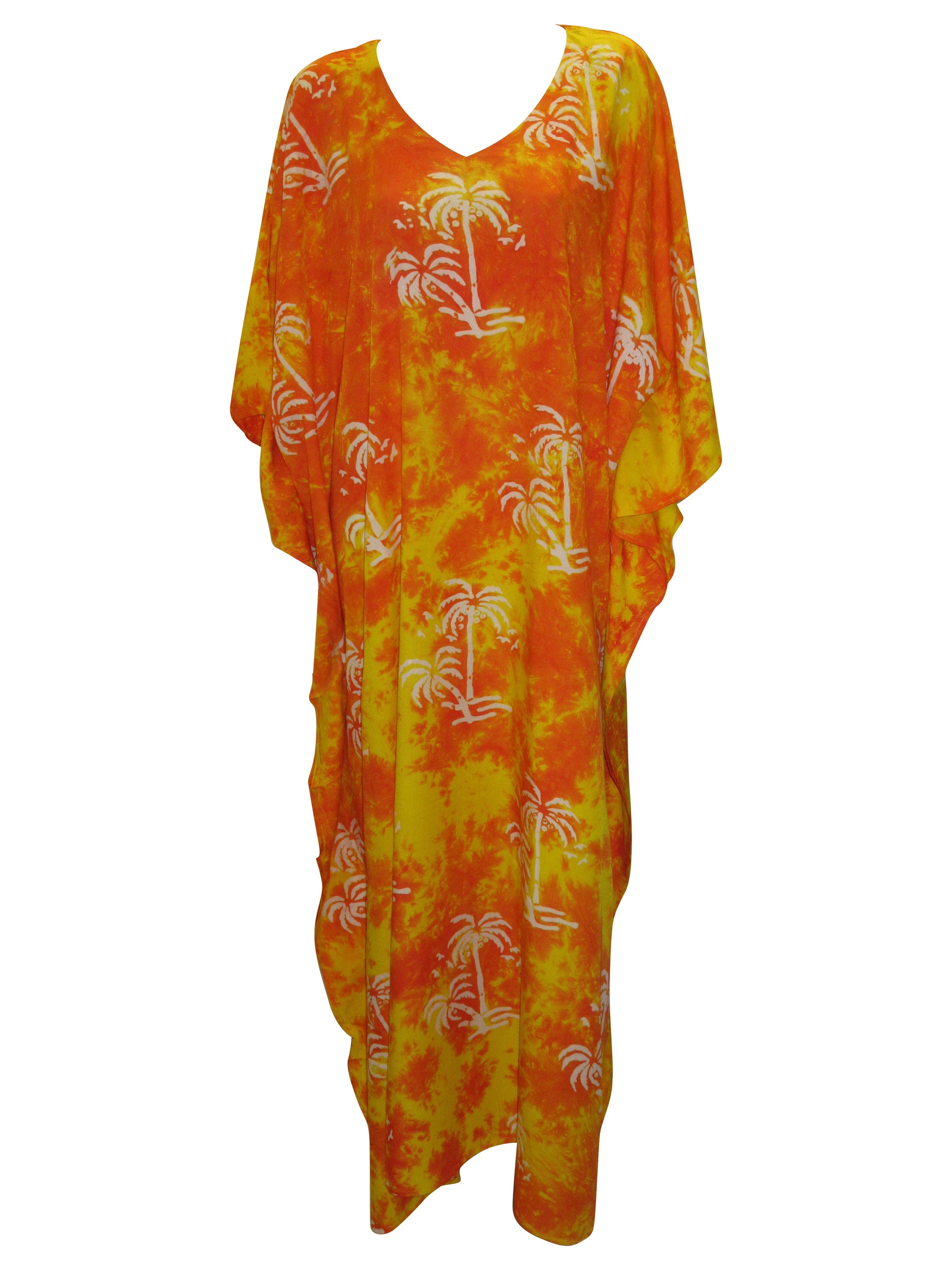 Womens Plus Size Kaftan Handmade Palm Tree Print Maxi Boho - Etsy UK