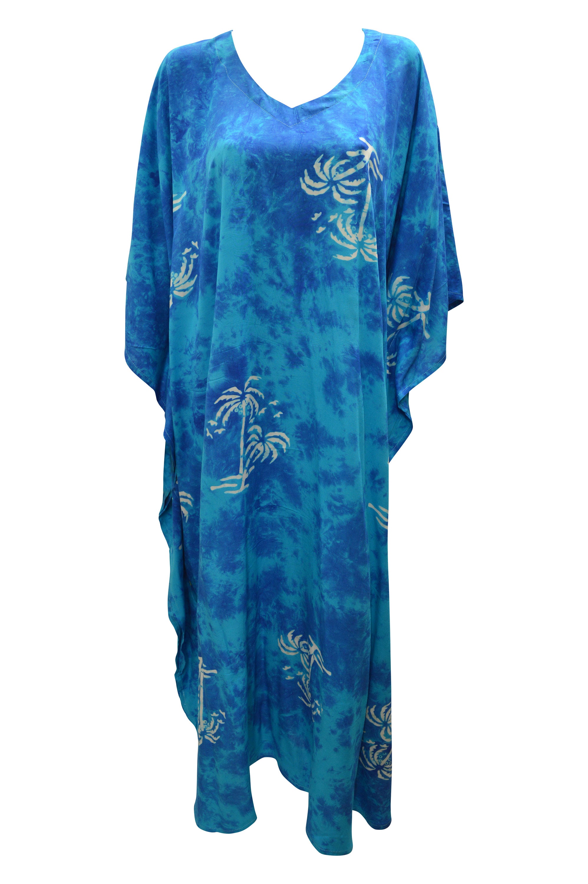 Womens Plus Size Kaftan Handmade Palm Tree Print Maxi Boho | Etsy