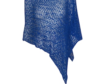 Womens Crochet Poncho Asymmetrical Boho Tassel Shawl Pullover Cover up Free Size 8-20