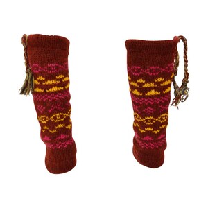 Winter 100% Wool Wide Leg Warmers Hand Knit Warm Chic Comfy Fleece Lined P6