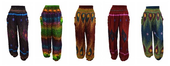 Womens Ladies Boho Hippie Loungewear Bohemian Abstract Print Harem Yoga Pants Freesize 8 Up To 20