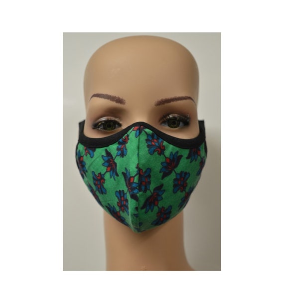 Handmade Organic Cotton Recycled Reusable Face Masks Paisley Print Sustainable Fabric Reversible Covering Below Cost