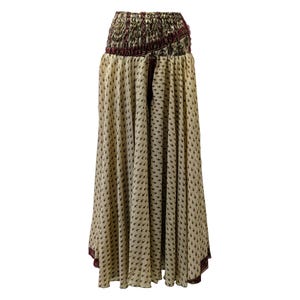 Recycled Sari Retro Style Culotte Pants Floral Flared Trousers Free Size 8-22 P45