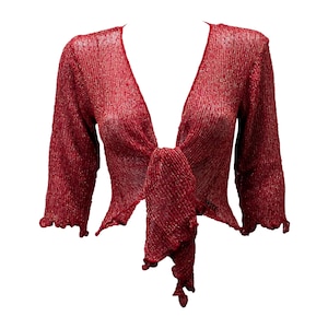 Womans Boho Lurex Knit Shrug Chic Crochet style Open Cardigan One Size Gold Thread Upto UK Size 20