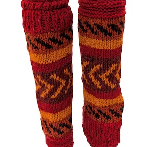 Hand Knit Wool Leg Warmers: Fleece Lined Winter Wear