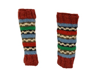 Winter 100% Wool Wide Leg Warmers Hand Knit Warm Chic Comfy Fleece Lined P23