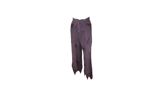 Womens Handkerchief Pants Wrap Around Embroidered Wide Leg Trousers Freesize 10 Up To 18 Lilac Dye