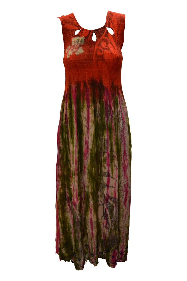 Womens Tie-dye Dress Floral Print Sleeveless Boho Ombre | Etsy UK