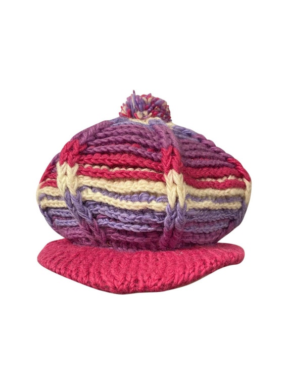 Handmade knit 100% wool unisex adults beanie baker cap warm fleece lined boho hippie winter hat p6