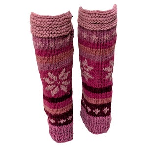 Hand Knit Wool Leg Warmers: Fleece Lined Winter Warmers