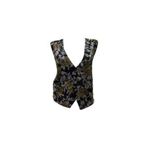 Boho Floral Velvet Vest: Vintage Style Viscose Waistcoat (Up To Size 14)
