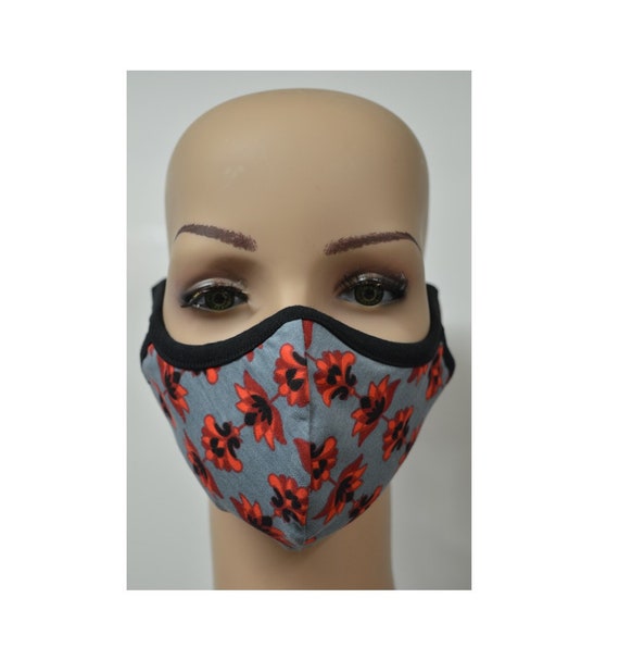 Handmade Organic Cotton Recycled Reusable Face Masks Paisley Print Sustainable Fabric Reversible Covering Below Cost