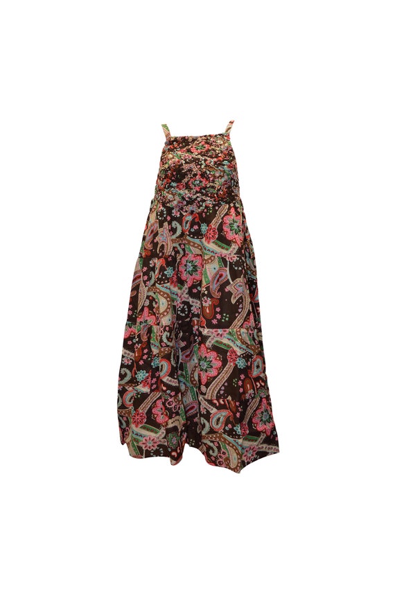 100% Cotton boho hippie vintage style floral elasticated strappy maxi dress S/M - L/XL (p17)
