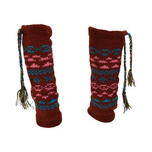 Winter 100% Wool Wide Leg Warmers Hand Knit Warm Chic Comfy Fleece Lined P5