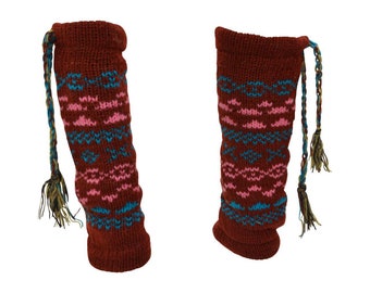 Winter 100% Wool Wide Leg Warmers Hand Knit Warm Chic Comfy Fleece Lined P5