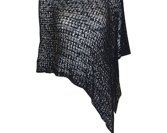 Womens Crochet Poncho Asymmetrical Boho Tassel Shawl Pullover Cover up Free Size 8-20