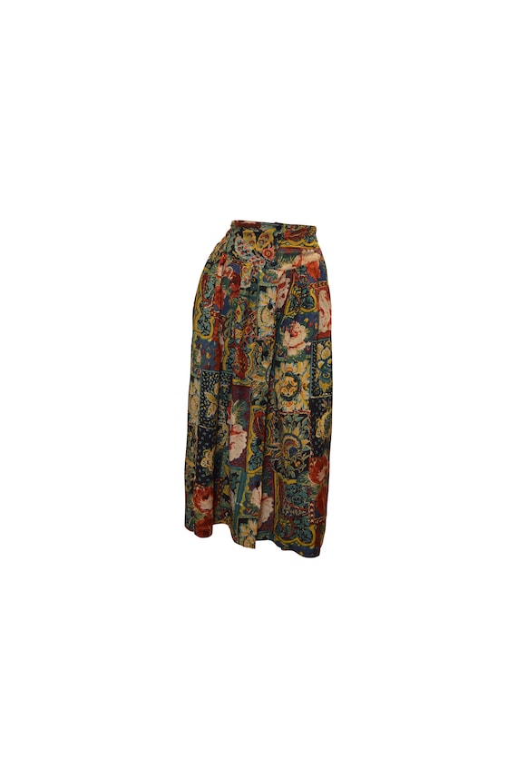 boho hippie vintage style floral high waist button skirt multi 2 freesize up to size 16