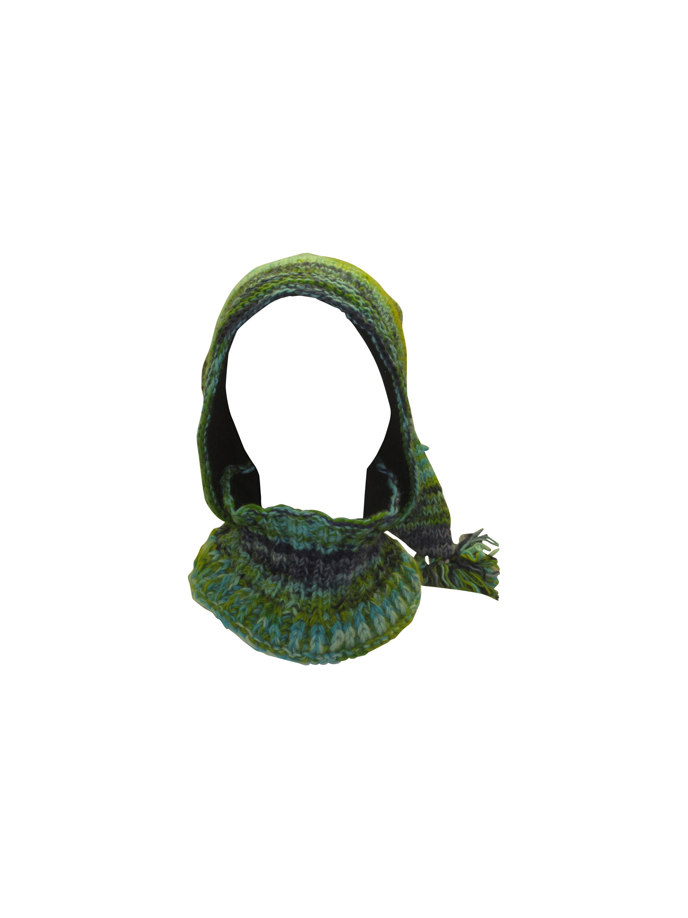 Hand Knit 100% Wool Unisex Snood Neckwarmer Boho Winter Hat